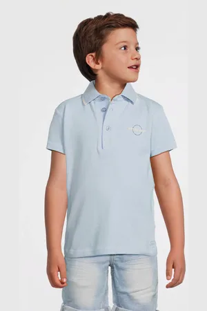 Quapi Polo blauw Jongens Katoen Polokraag Effen