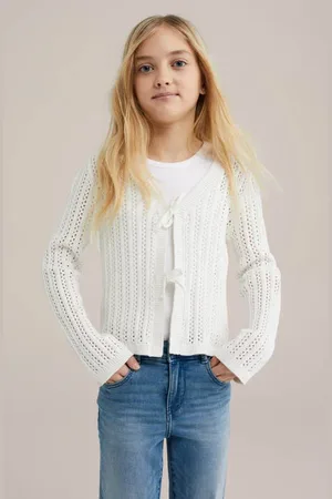 WE Fashion Gebreid vest Meisjes Katoen V