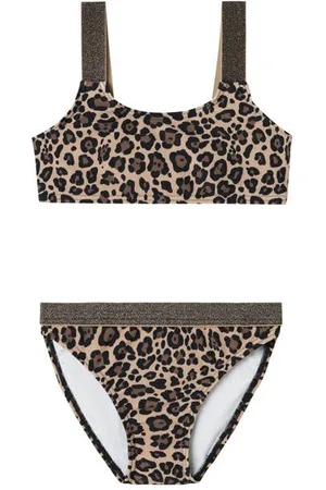 NAME IT KIDS crop bikini NKFZERIA Meisjes Polyamide Panterprint