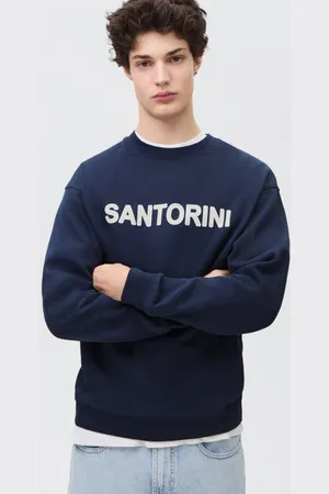 MANGO Sweater donkerblauw Printopdruk