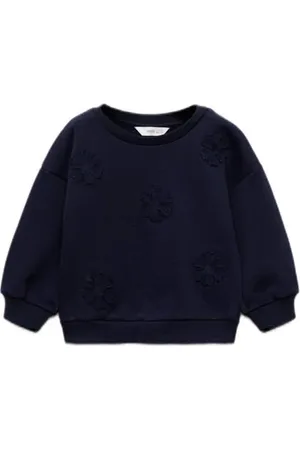 MANGO Sweater donkerblauw Effen