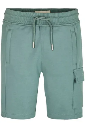 Calvin Klein Sweatshort groen Korte broek Jongens Katoen Effen