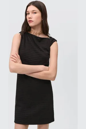 MANGO Korte jurk Meisjes Polyester Watervalhals Effen