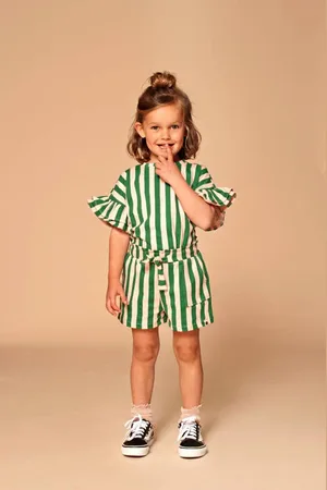 Stains&Stories Casual short groen Korte broek Meisjes Katoen Streep