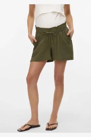 VERO MODA Regular waist zwangerschaps casual short groen Korte broek Dames Viscose
