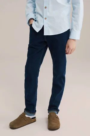 WE Fashion Blue Ridge tapered waist slim fit jeans Blauw Jongens Stretchdenim