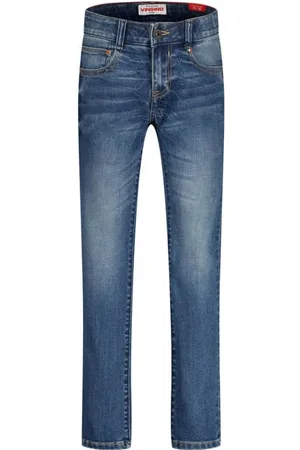 Vingino Slim fit jeans medium blue denim Blauw Effen
