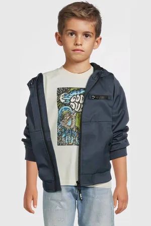 No Way Monday Softshell jas grijsblauw Jongens Polyester Capuchon Effen