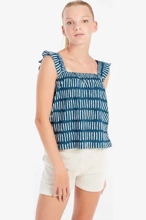 Protest Mouwloze top blauw Meisjes Polyester Vierkante hals All over print