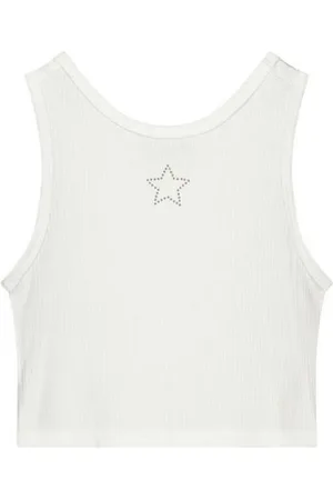 Like Flo Young mouwloze top wit Meisjes Viscose Ronde hals Effen