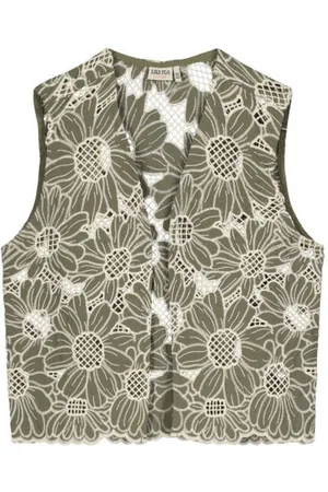 Like Flo Gilet groen Meisjes Kant Openvallende hals Bloemen