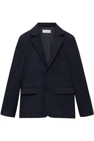 MANGO Colbert Blauw Jongens Polyester Reverskraag Effen