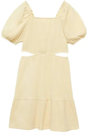 MANGO Zomerjurk Meisjes Polyester Vierkante hals Effen