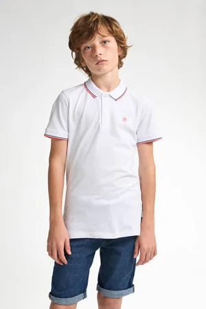 Petrol Industries Polo wit Jongens Katoen Polokraag Effen