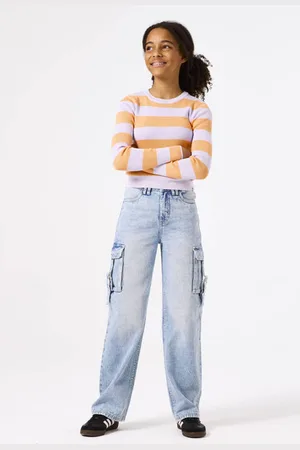 Garcia Straight leg light blue denim Jeans Blauw Effen