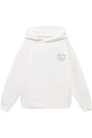MANGO Hoodie wit Sweater Backprint