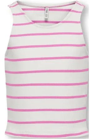 ONLY KIDS GIRL mouwloze top Meisjes Stretchkatoen Ronde hals Streep