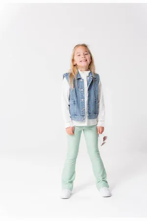 ONLY KIDS GIRL gilet KOGKENNEDY Blauw Effen