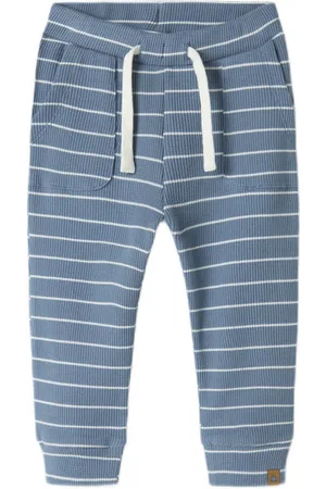 NAME IT BABY babybroek blauw Jongens Stretchkatoen Effen