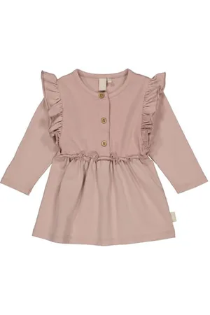 LEVV Newborn korte jurk roze Meisjes Stretchkatoen Ronde hals Effen