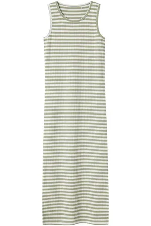 NAME IT KIDS maxi jurk groen Meisjes Stretchkatoen Ronde hals Effen