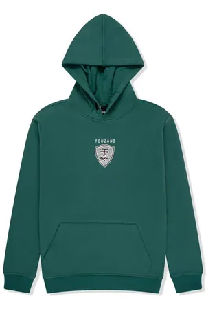 Touzani Hoodie donkergroen Sweater Jongens Katoen Capuchon Backprint