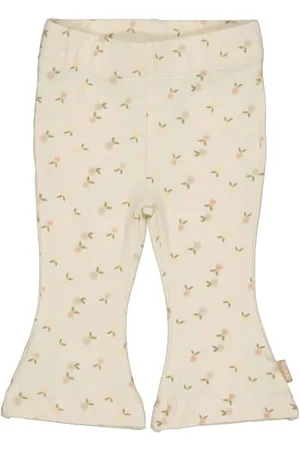 Quapi Newborn regular flared broek ecru Meisjes Stretchkatoen All over print