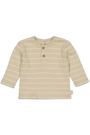LEVV Newborn longsleeve beige Jongens Stretchkatoen Ronde hals Streep