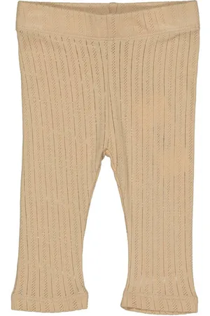 Quapi Newborn regular flared broek beige Meisjes Katoen Effen