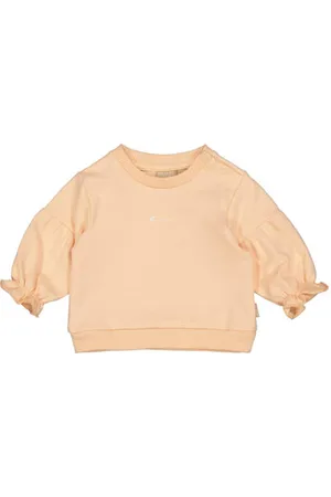 Quapi Newborn sweater oranje Meisjes Stretchkatoen Ronde hals Effen