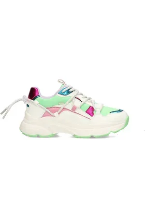 Posh By Poelman Madee chunky sneakers lichtgroen/wit Meisjes Imitatieleer