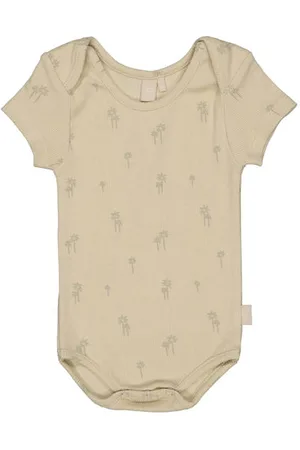 LEVV Newborn Romper Ecru Jongens Stretchkatoen Ronde hals All over print