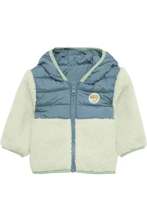 QS by s.Oliver Teddy gewatteerde jas ecru Jongens Polyester Capuchon Meerkleurig