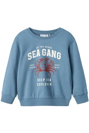 NAME IT MINI sweater blauw Effen