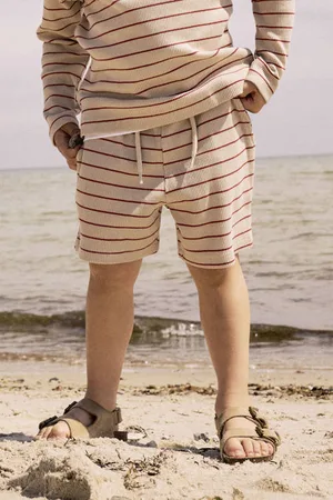 NAME IT MINI casual short beige Korte broek Rood Jongens Stretchkatoen