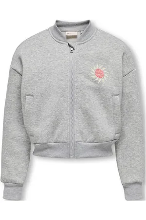 ONLY KIDS GIRL sweatvest grijs melange Backprint