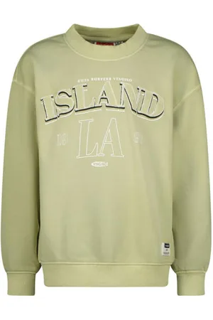 Vingino Sweater groen Jongens Katoen Opstaande kraag Printopdruk