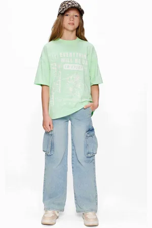 Retour Loose fit jeans light blue denim Blauw Effen