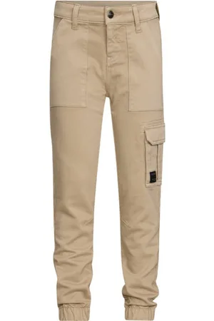 Retour Straight casual broek Beige Jongens Stretchkatoen Effen