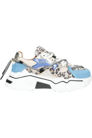 DWRS Jupiter leopard chunky leren sneakers Meisjes Leer Meerkleurig