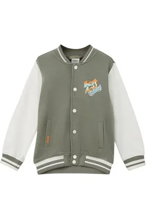 QS by s.Oliver Baseball jacket lente donkergroen Jas Jongens Katoen Ronde hals