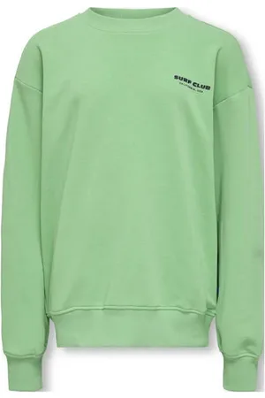 Only & Sons JUNIOR sweater lichtgroen Effen