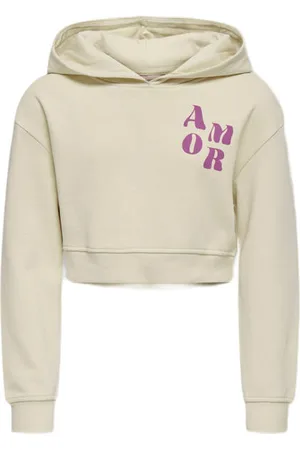 ONLY KIDS GIRL cropped hoodie Sweater Effen