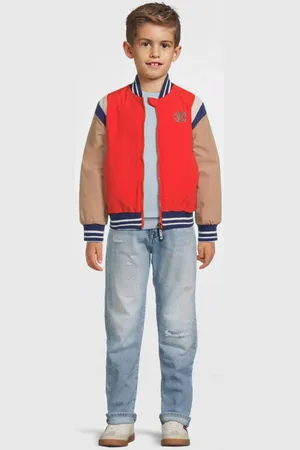 B.Nosy Baseball jacket rood Jas Jongens Polyester Ronde hals Meerkleurig