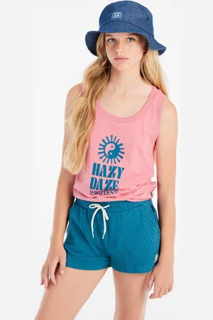 Protest Singlet roze Meisjes Katoen Ronde hals Printopdruk