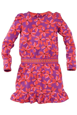 Z8 Kids jurk Juliette met bloemenprint Meisjes Stretchkatoen Ronde hals