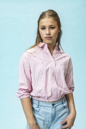Looxs 10sixteen blousetop Meisjes Rayon Klassieke kraag Streep