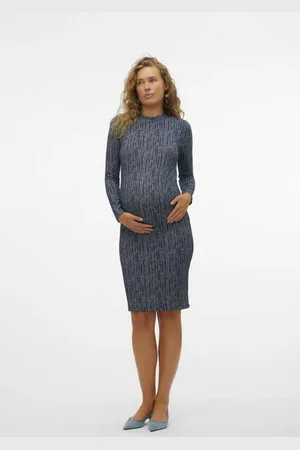 Mama;licious Zwangerschapsjurk MLJENNA met all over print Dames Polyester Opstaande kraag