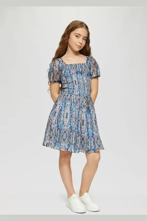 QS by s.Oliver Korte jurk met glitter multi Meisjes Polyester Vierkante hals