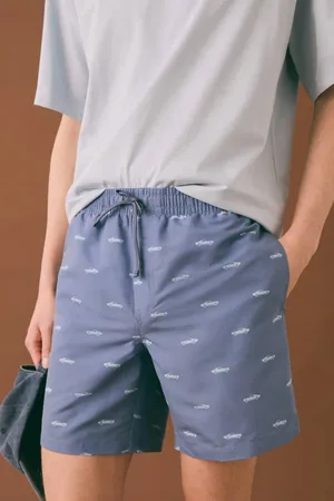 MANGO Zwemshort donkerblauw Jongens Polyester All over print
